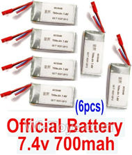 MJX X601H X601 Spare Parts-26-03 7.4v 700mah Battery(6pcs),MJX X601H X601 RC Quadcopter Drone Spare Parts Replacement Accessories